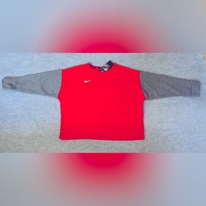 Nike Women's Size XXL Long Sleeve Crew Neck Sweatshirt DH3780-657 Red/Charcoal